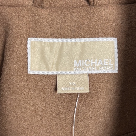 🎉HP🎉 Michael Kors Dark Camel Single-Breasted Wool Walker Coat Size XXL NWT - Picture 4 of 8